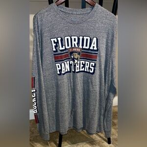 Men's Champion NHL Florida Panthers Gray Long Sleeve Crew Neck Shirt,Extra Large